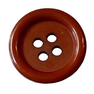 Four Center Hole Buttons Brown Round Plastic Raised Lip Lot of 8 Coat Vest Shirt